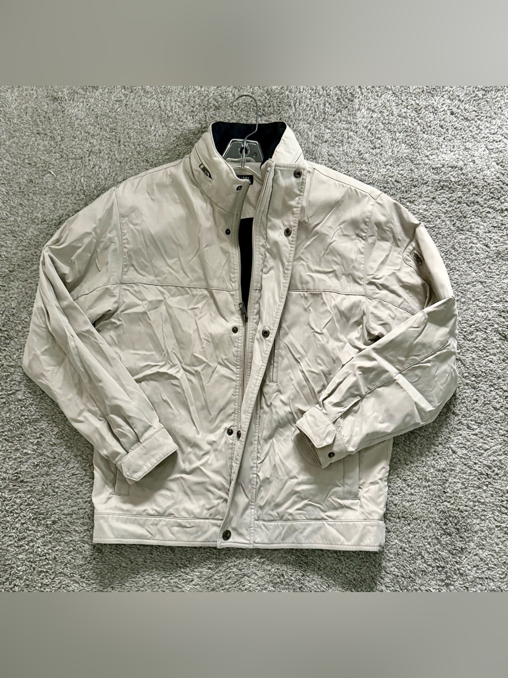 Michael Kors Mens Beige All Weather Zip Up Utility Jacket Coat (Medium) EUC
